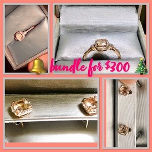 Size 9 10k Rose Gold 1/5 ct diamond & Morganite